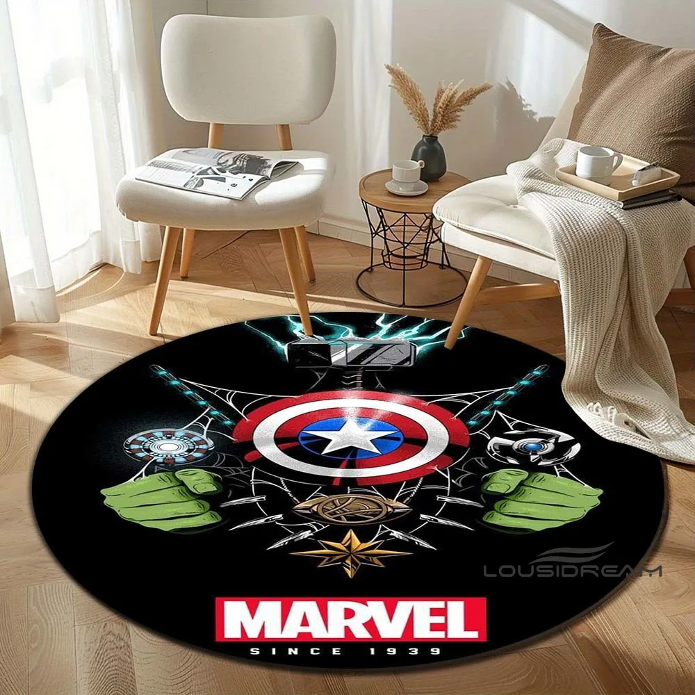 Marvel Superhero Hulk Round Rug, Soft and Customizable Gift, Home Decor, Cartoon Rug, Kids Room Rug