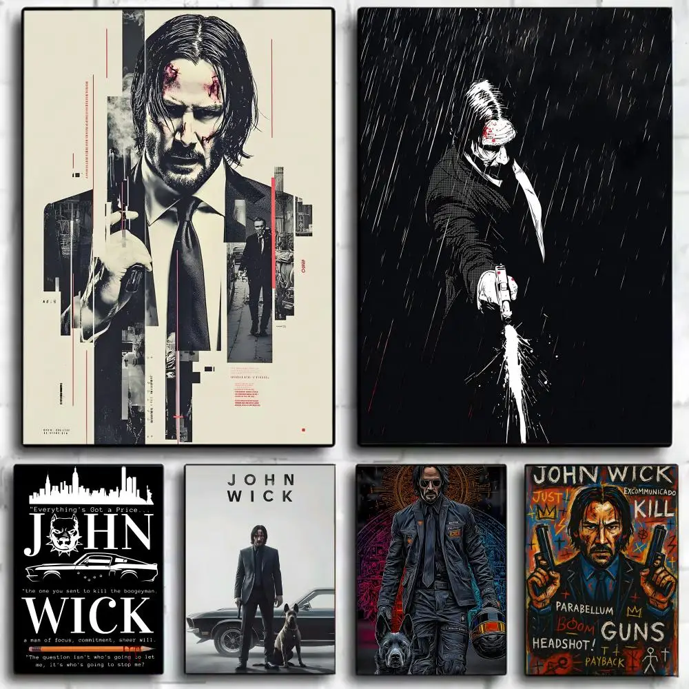 1pc J-John W-Wick Poster Wall Art Print Poster Decorative Mural Home Decor Gift Unframed
