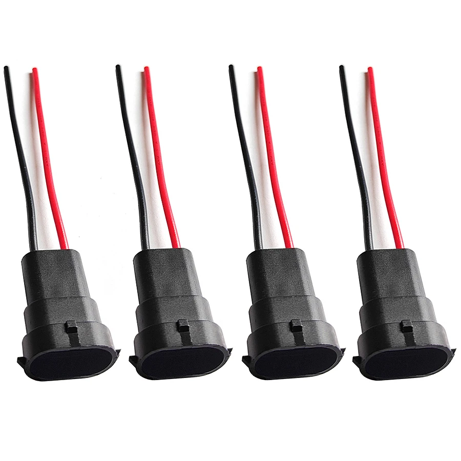 4Pcs H8 H9 H11 Male Plug Connector Socket Adapter Wiring Harness Car Headlight Fog Lamp Base Plug Extension Cable