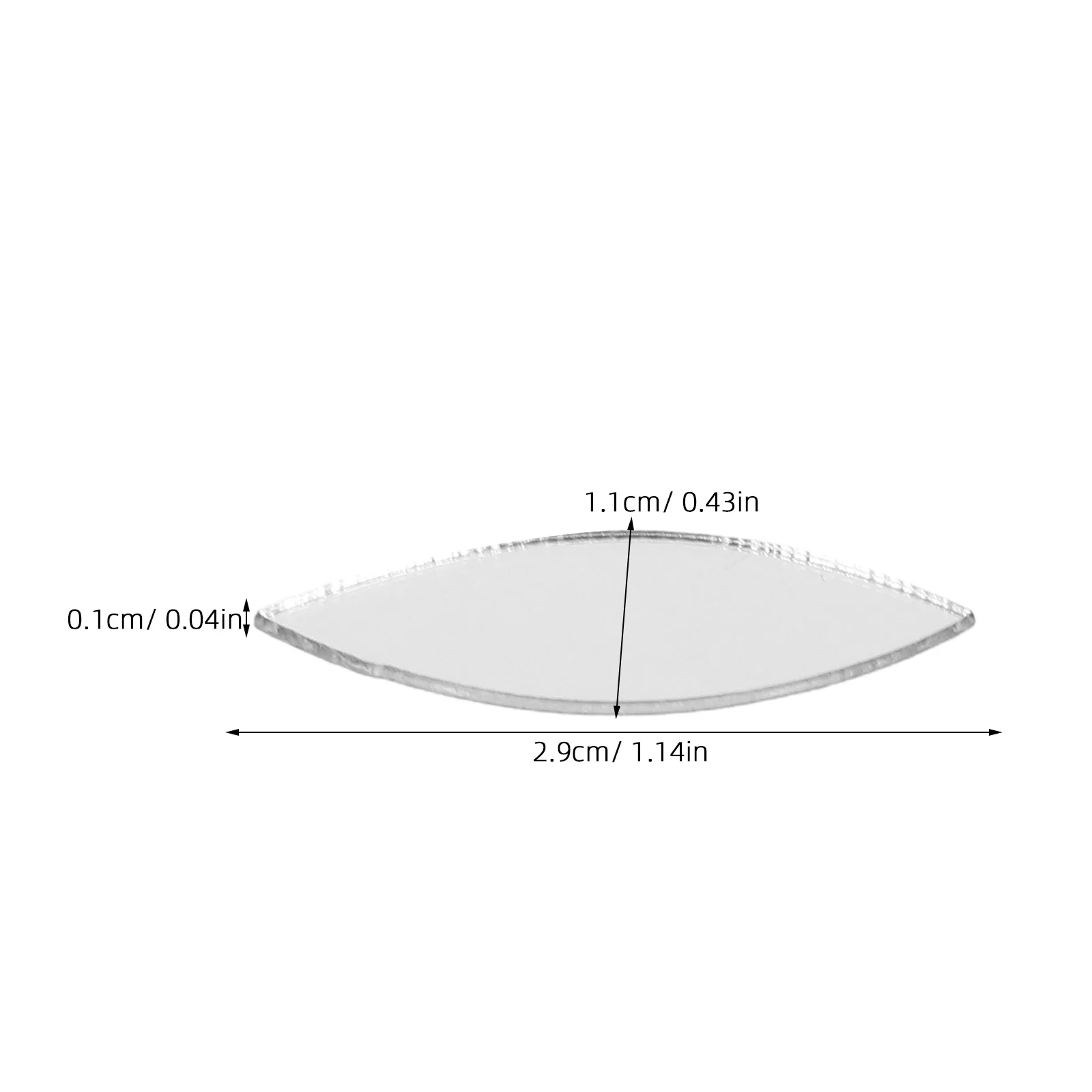 150PCS Petal Shape Mini Size Glass Mirror Adhesive Small Mirror Craft Mirror Tiles for Crafts and DIY Projects Supplies