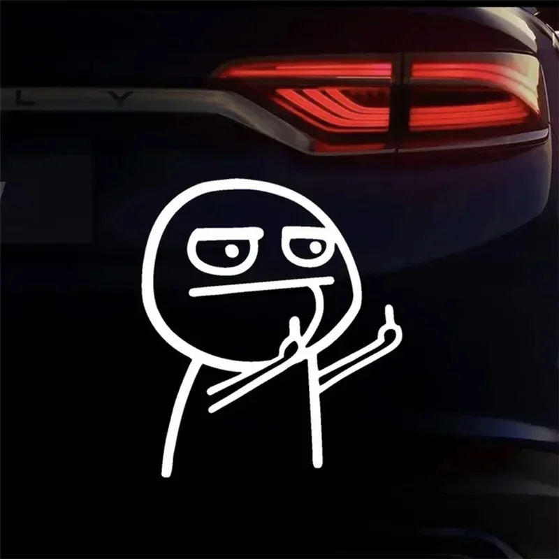 1-6Pcs Motorcycle Car Cartoon Funny Middle Finger Reflective Vinyl Car Sticker Bicycle Decal Styling Decor Exterior Accessories