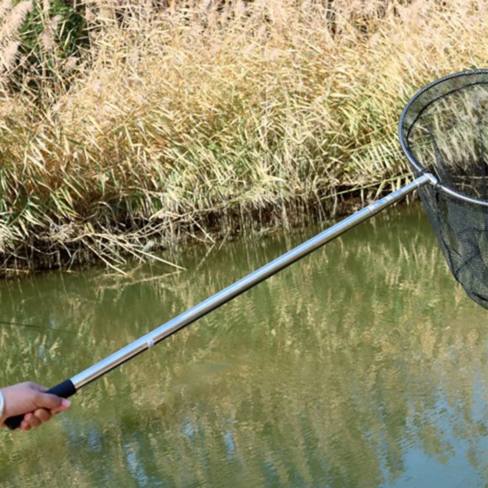 1 قطعة الفولاذ المقاوم للصدأ مغرفة صافي قضيب دائم عدم الانزلاق مقبض ل جراد البحر جراد البحر الروبيان كراب شبكة المثبت الصيد فخ قضبان