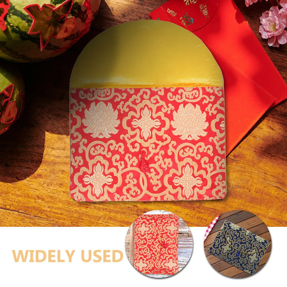 2 قطعة كيس التخزين الكتاب الديباج حقيبة التطريز المغلف البوذية زن كتاب التفاف كيس للهدايا الصغيرة التفاف حاوية العرض #6