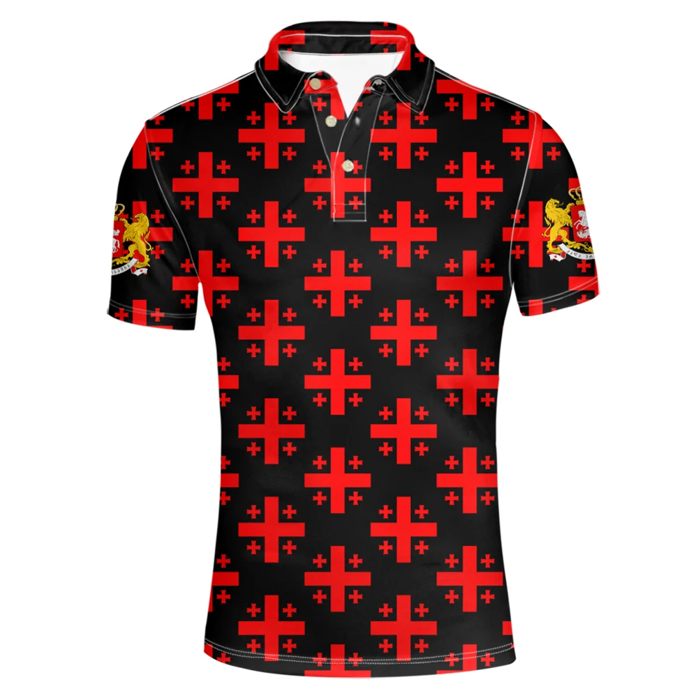 Georgia Free Custom Made Name Number Team Logo Ge Georgian Lapel T Shirt Geo Country Travel Free Nation Flag Clothes