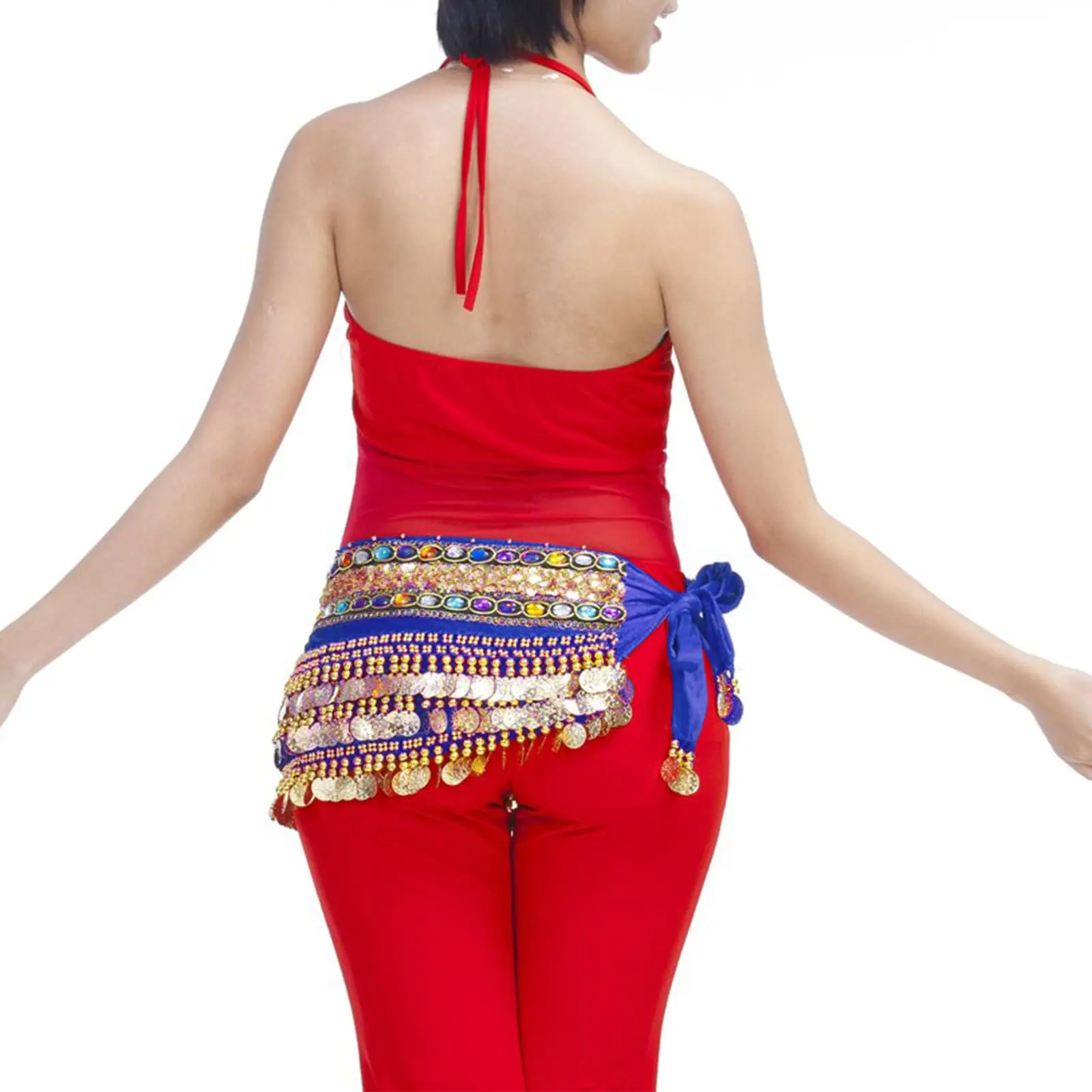 المرأة الخصر منشفة الرقص الشرقي وشاح الورك أداء زي الخصر سلسلة وشاح الورك شرابة الشيفون أداء تنورة الموضة #3