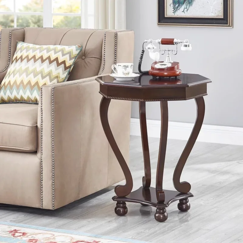 Couch side few American living room corner few all solid wood octagonal small coffee table bedside table balcony casual phone ta