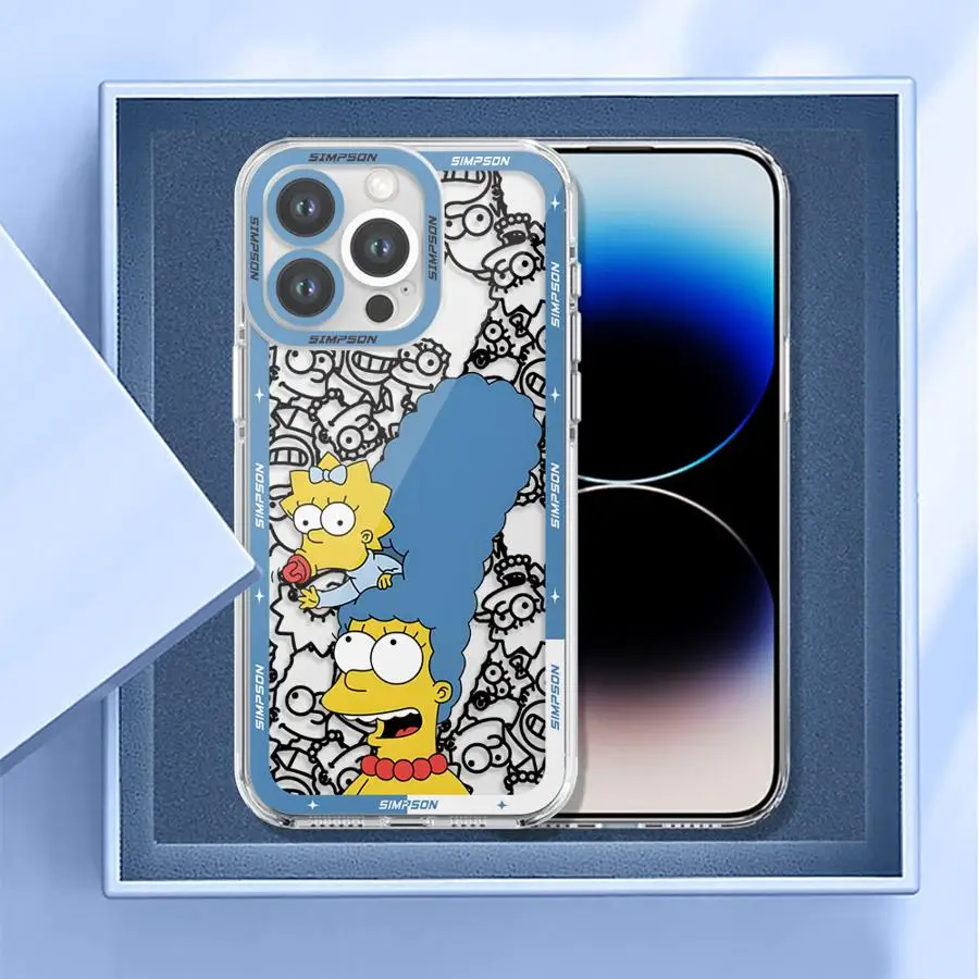 حافظة كارتون سيمبسون أمي لهاتف أبل آيفون 13 12 11 17 برو ماكس XS 17 Air XR 15 14 16 Plus 7 8 SE 16e غطاء ناعم