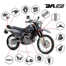 For Suzuki DR650 DR650S DR650SE 1996-2026 2025 2024 Fog Light Fog Lamp Bracket Chain Guard Bumper Frame Protection Guard Cover