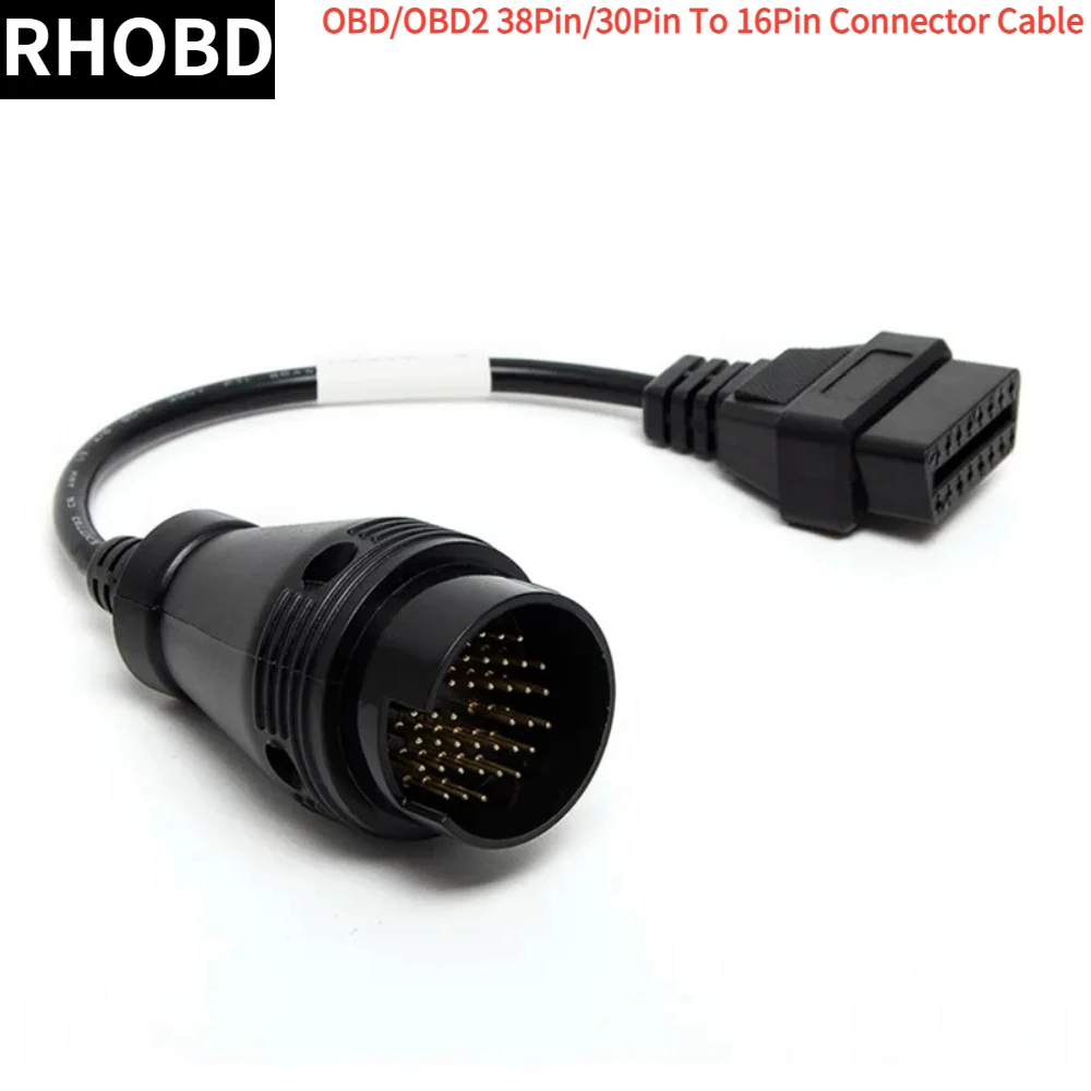 Latest OBD2 Cable for IVECO 38Pin/30Pin To 16Pin Connector Cable Heavy Duty Truck Diagnostic Extension Cable Plug Car Interface