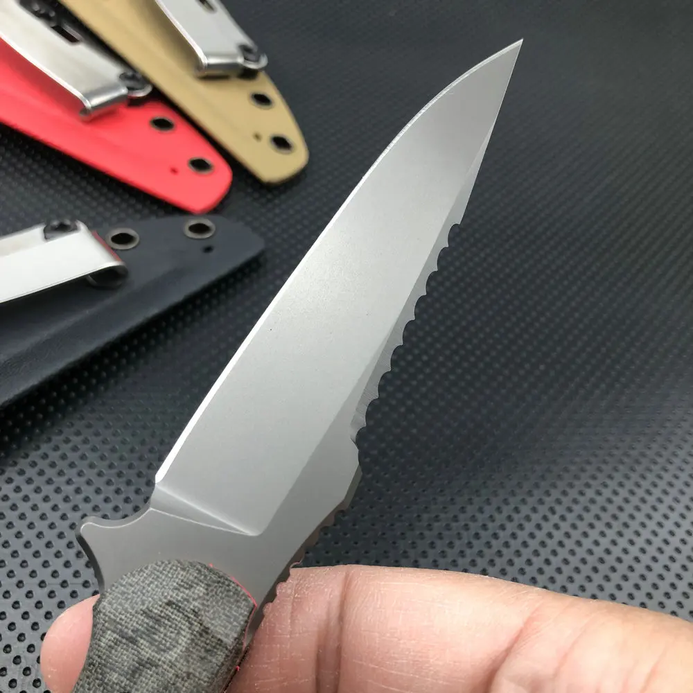 Cuchillo táctico Trskt 440c, cuchillos para acampar al aire libre, cuchillo de caza, herramienta Edc, mango de lino con Kydex, envío directo