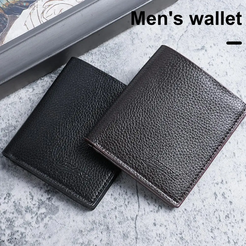 Men Wallet Faux Leather Business Style Zipper Closure Multiple Slot Wallet Firm Sticthing Credit Card ID Card Holder Money Bag