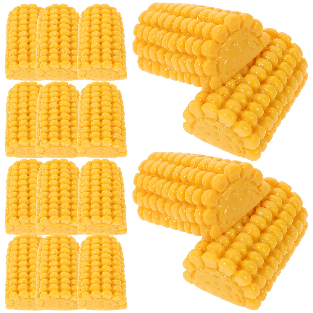 30Pcs Small Fake Corns Resin Corn Slices DIY Supplies Kids Small Corn Toys Phone Cover DIY Materials