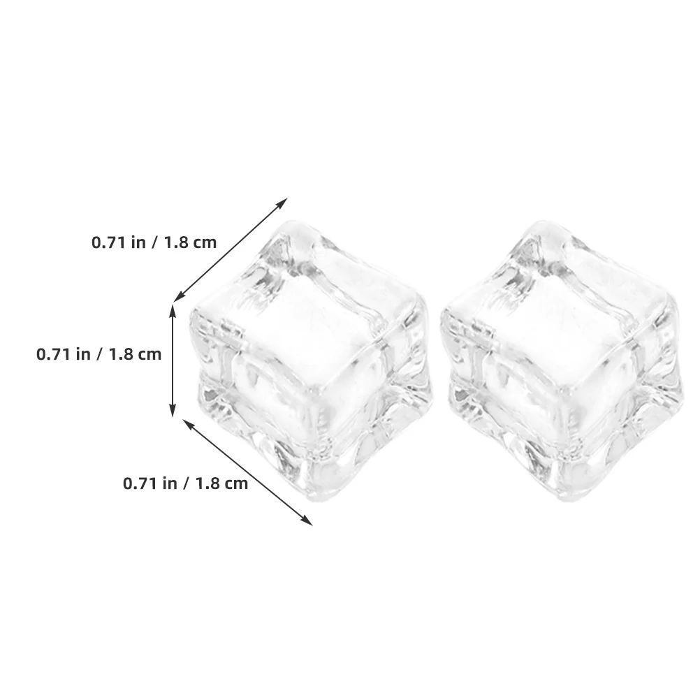120 قطعة مكعبات ثلج من الأكريليك الشفاف غير قابلة للاذوبان وقابلة لإعادة الاستخدام لحشو المزهرية مبعثر طاولة الحفلات 18 مللي متر #3