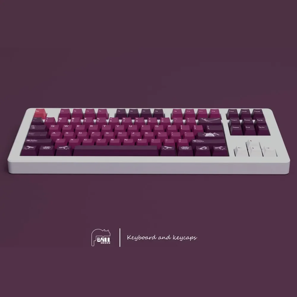 Kafka Keycap Game Honkai Star Rail PBT Dye Sub Gaming KeyCaps Cherry Profile Lightproof 144 Keys Genshin For Alice 61 68 98 104