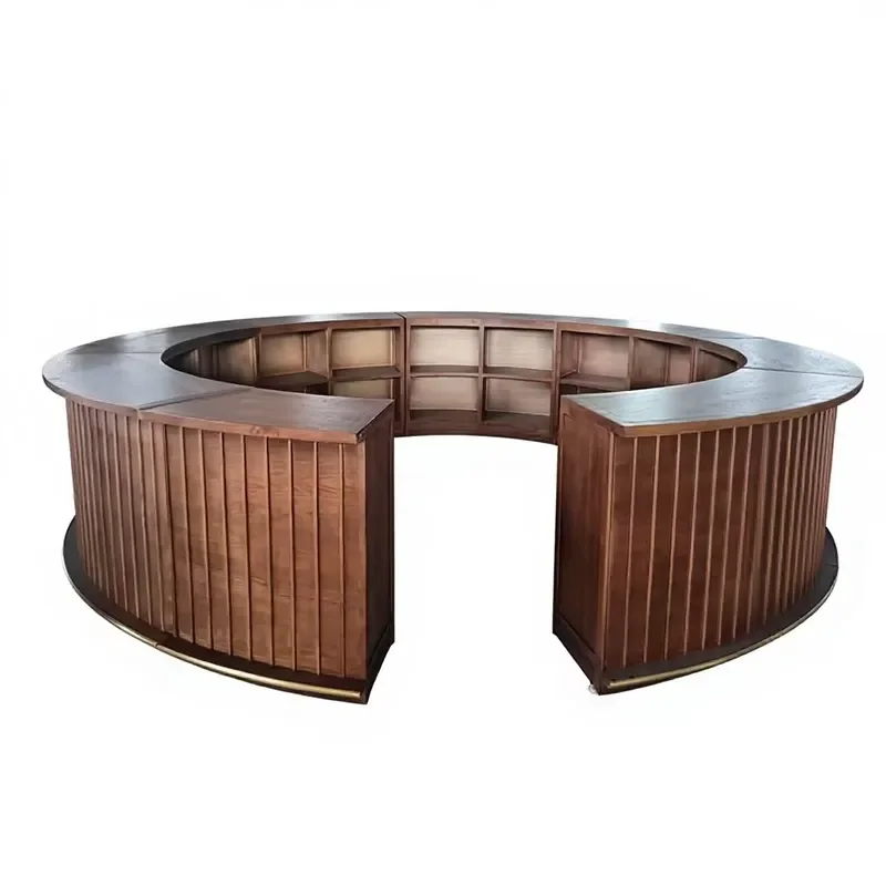 High Quality Solid Wooden Wedding Furniture Rental Oval Combination bar Counter for Event