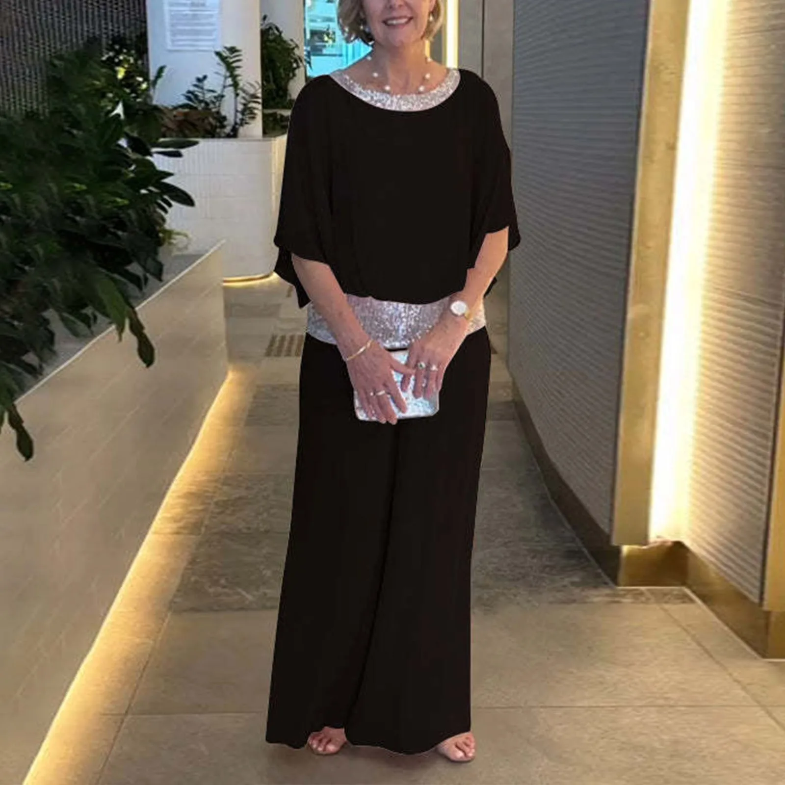 

Женский винтажный комплект из 2 предметов, блузка и брюки свободного покроя с широкими штанинами в стиле пэчворк