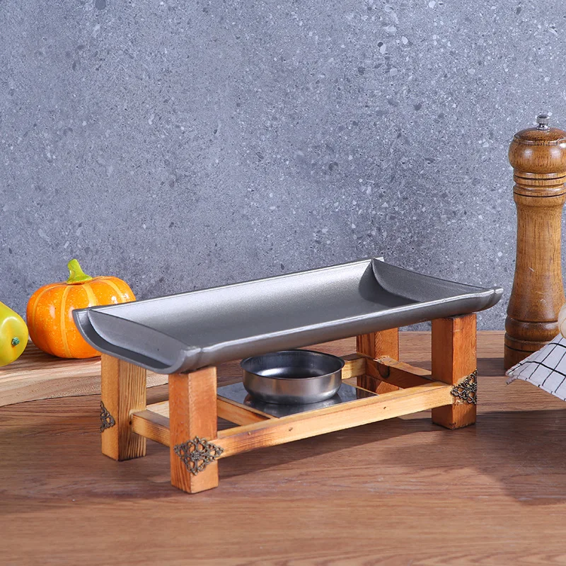Rectangular Korean Non-stick Grill Plate Ceramic Teppanyaki Tray For Fish Barbecue Dry Pot Home & Commercial Use