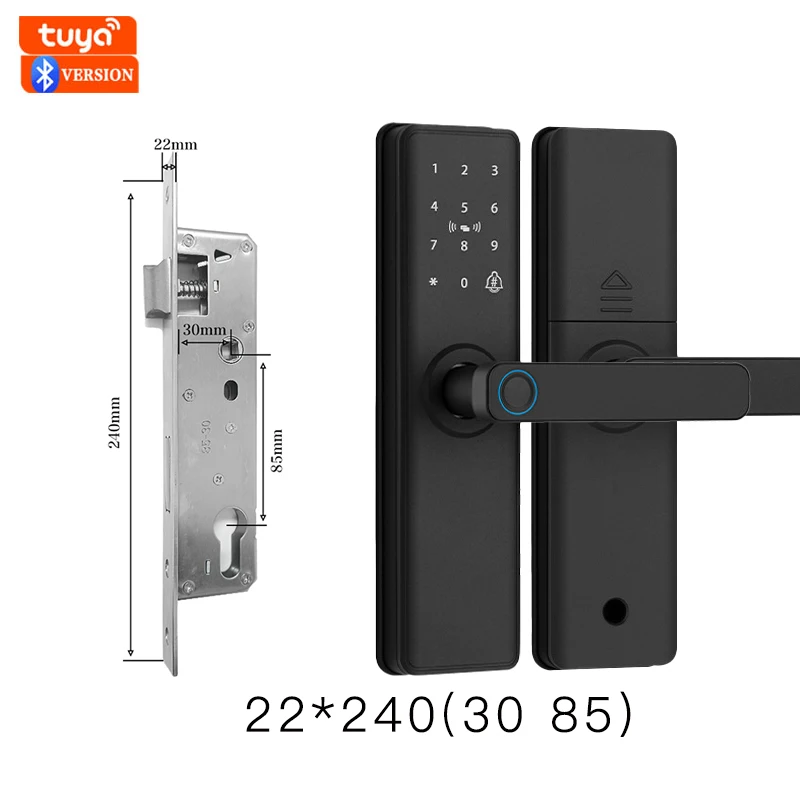 2025 Nieuw slim deurslot met Bluetooth-compatibel Tuya APP Digitaal elektronisch slot Smart Home Houten deurslot Vingerafdruk