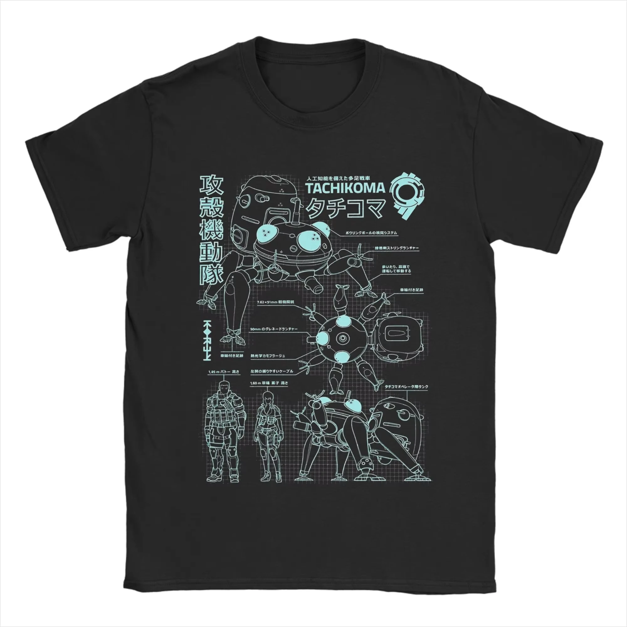 Ghost In The Shell Major Kusanagi T Shirt Men Cotton Graphic Printed Short Sleeve Round Neck Vintage Sci-Fi Harajuku Hot Sale