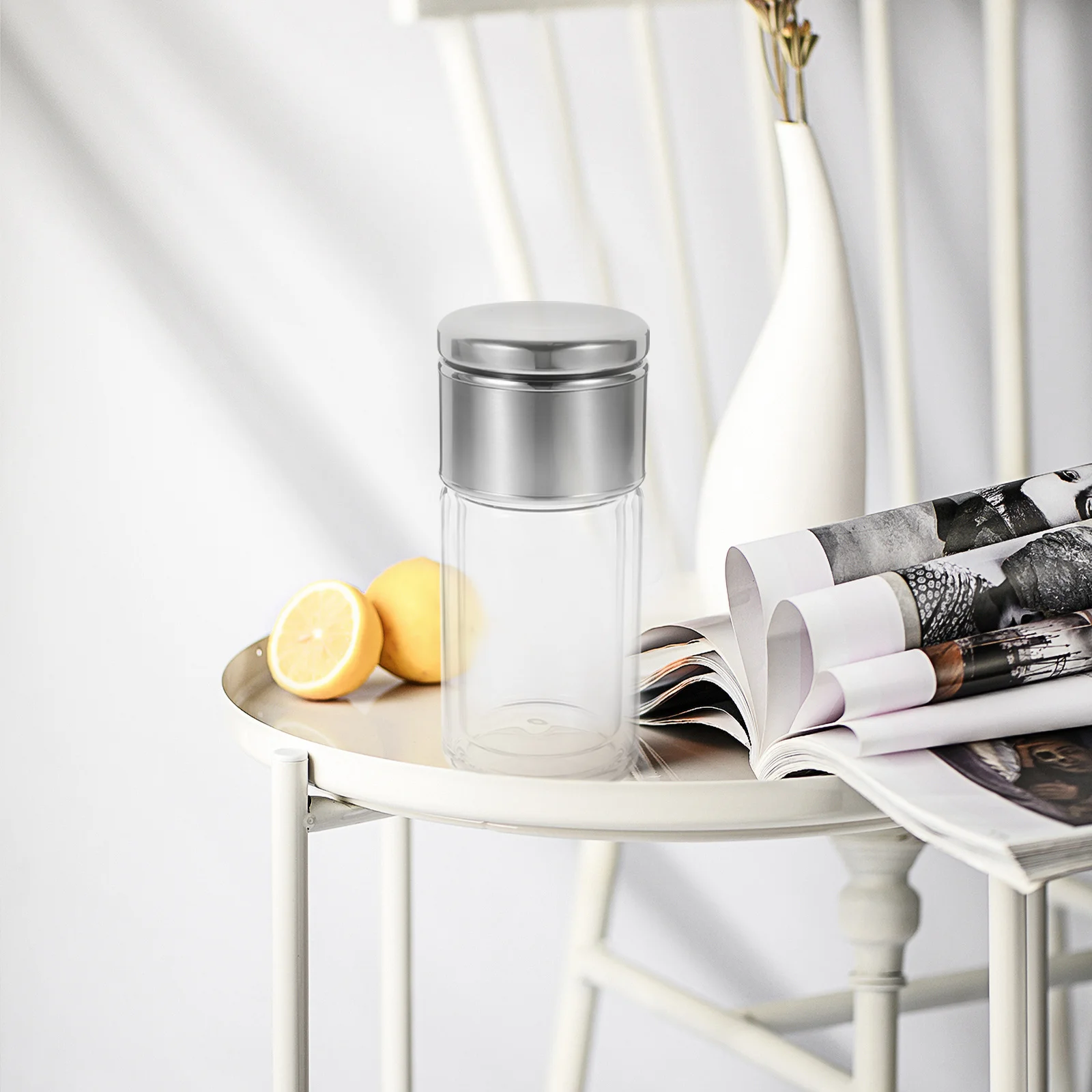 

1Pcs Glass Tea Tumbler with Infuser Stainless Steel Strainer Cup Compact Lightweight Drinking Bottle for Daily Use