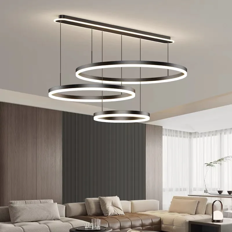 

Modern Ring LED Dimmable Chandelier for Dining Tables Living Room Bedroom Kitchen Island Pendant Lamp Home Decor lusters Fixture