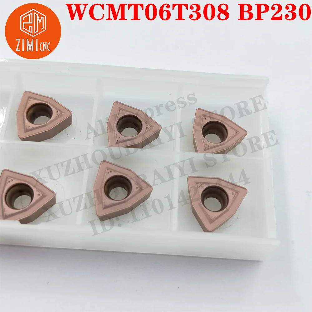 WCMT06T308BP230 WCMT06T308 Inserti per trapano a U in carburo Utensili di tornitura indicizzabili Lama per trapano a U per tornio da taglio Strumenti CNC utensili da taglio