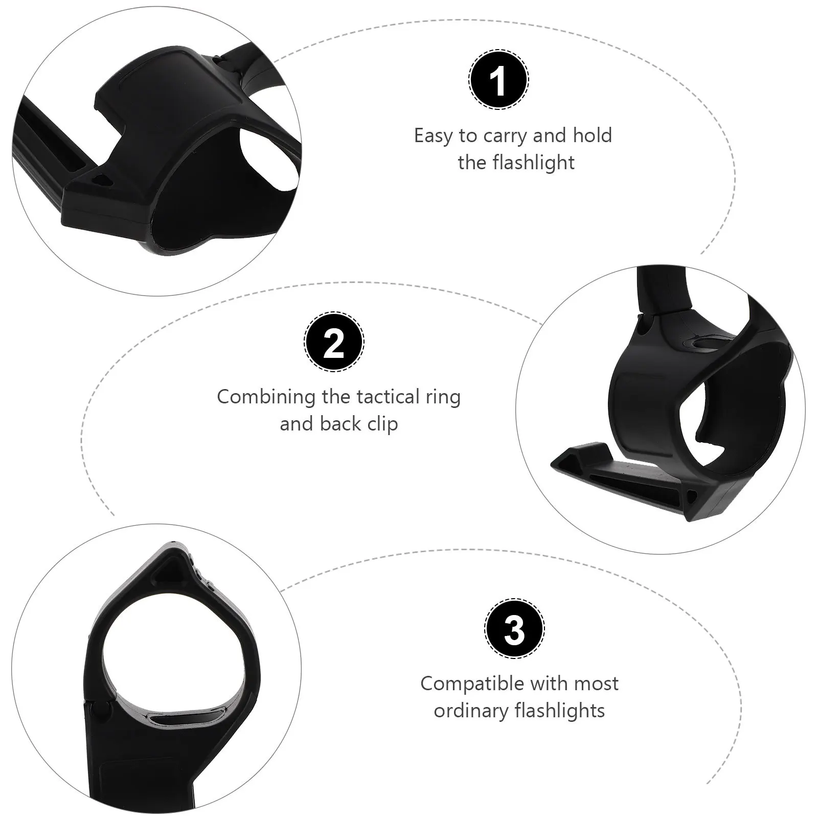 

Flashlight Ring Portable Holder Nylon Fixator Hunting Outdoor Clip Handheld Flashlight Accessory Flexible Control