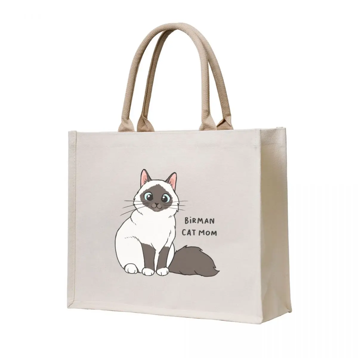 

Birman Cat Mom Tote Bag reusable shopping bags Large bags for women shopping cart bags