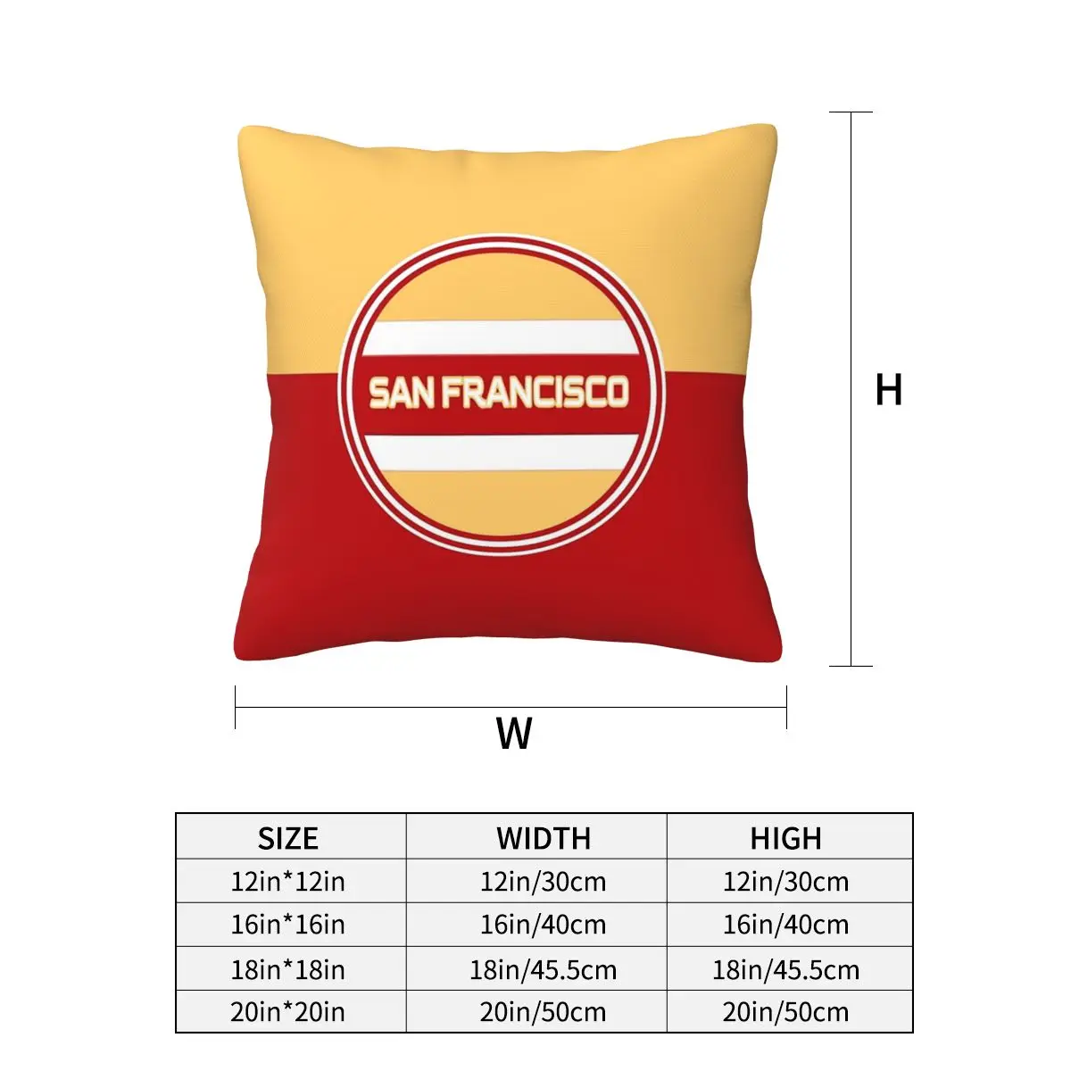 San Francisco City Logo Square Pillowcase Cushion Cover Pillow Case Throw Pillow Cover for Home Sofa Living Room