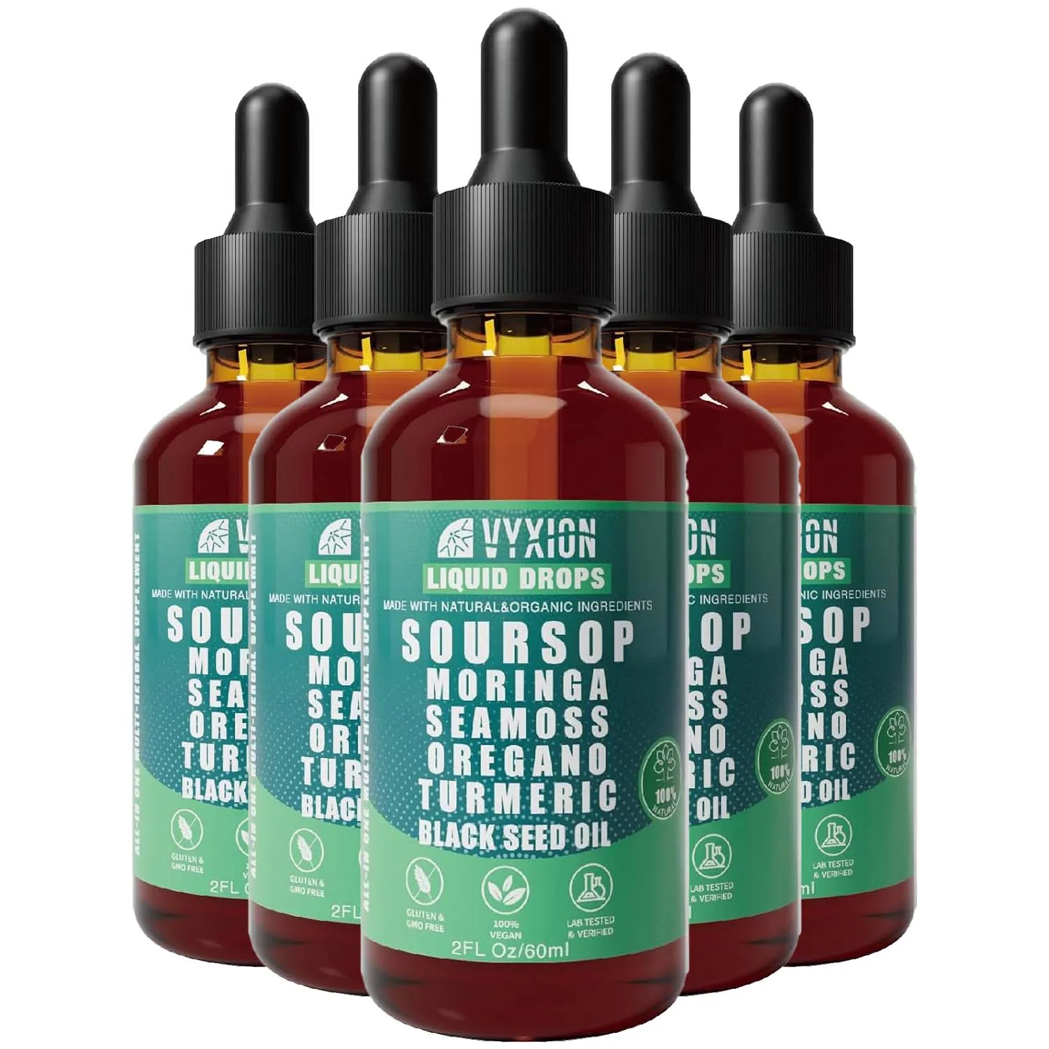 

Organic Soursop Graviola Liquid Drops for Natural Antioxidant, Cell Support & Regeneration, Immune Boost, Rich in Multivitamin