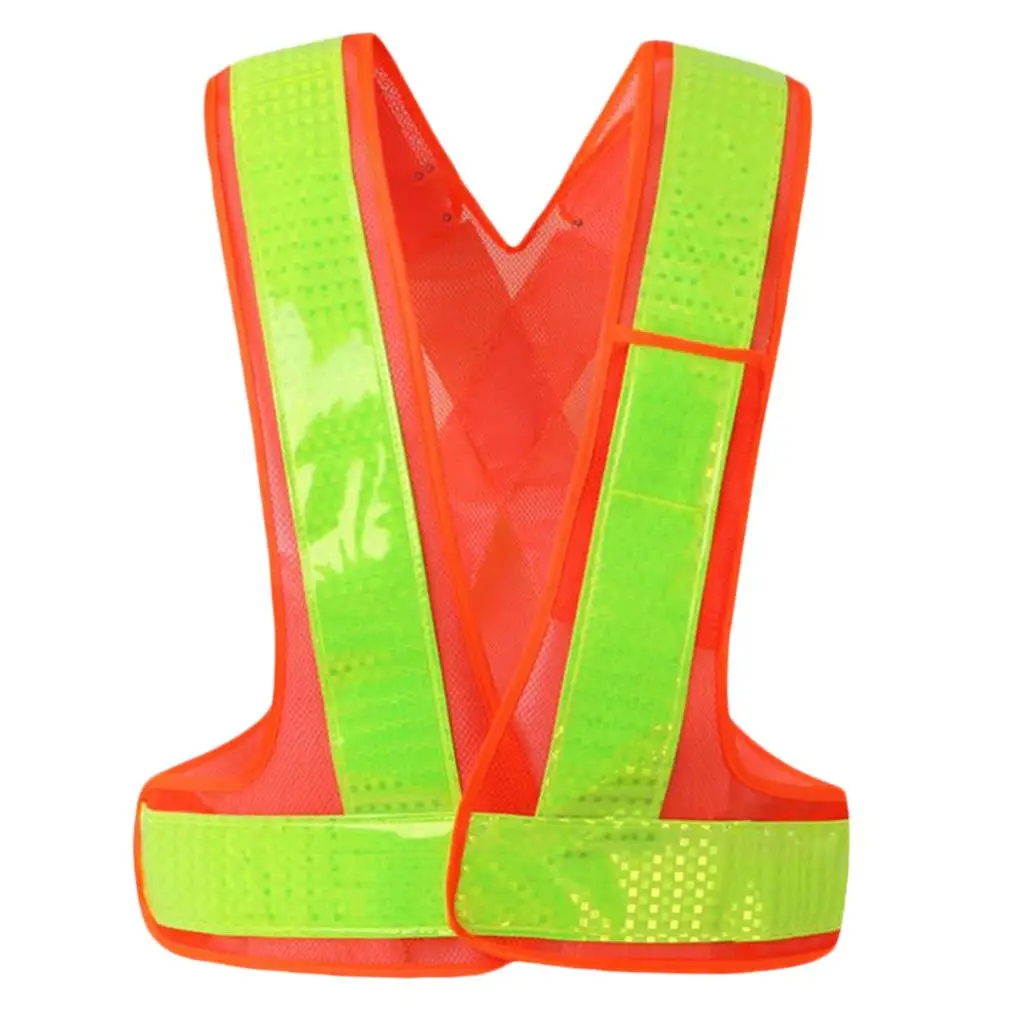 سترة عمل عاكسة للضوء، صدرية شبكية متينة عالية الوضوح للعمل على الطرق وملابس السلامة الصناعية #4