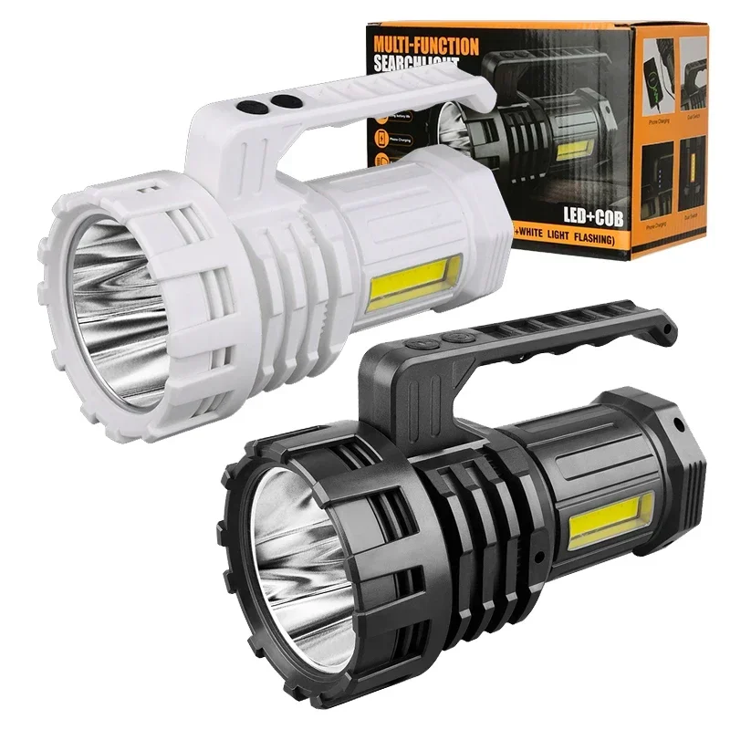 Super Bright LED Flashlight High Power Long Shot Torch USB Rechargeable Searchlight Outdoor Camping Patrol Mine Searchlight