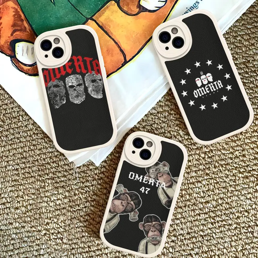 Hip-Hop Maes Omerta Leather Phone Case for iPhone 15 14 13 Pro Max 12 11 16 Plus Phone Cover