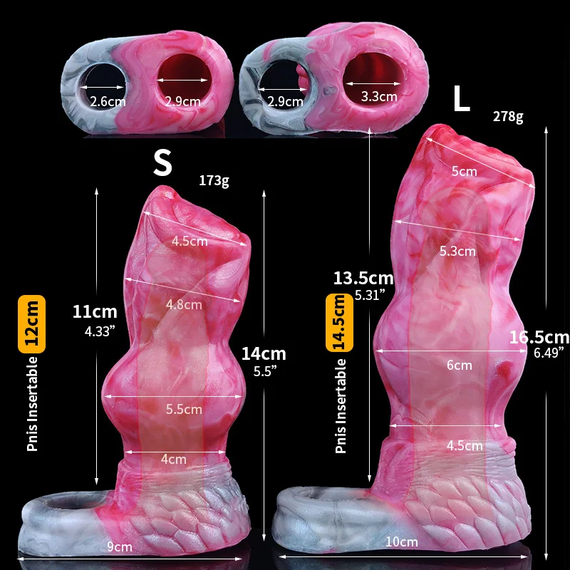 YOCY Wolf Dog Penis Sheath S,L Size Soft Silicone Sex Toy For Men Penis Enlargement Fantasy Cock Sleeve Wearable Condom