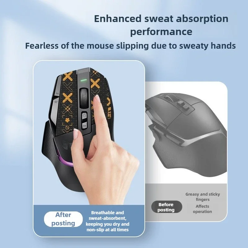 Anti-Slip Full Cover Mouse Skin for Logitech G102， Sweat-Absorbent Waterproof Wear-Resistant Gaming Mouse Grip Tape