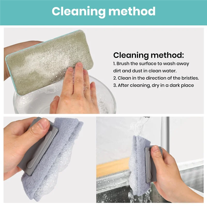 

ABKU-Window Screen Cleaner&Track Cleaning Kit,Mesh Screen Cleaning Brush,14.8In Detachable Long-Reach Handle,Wet&Dry Dual-Use