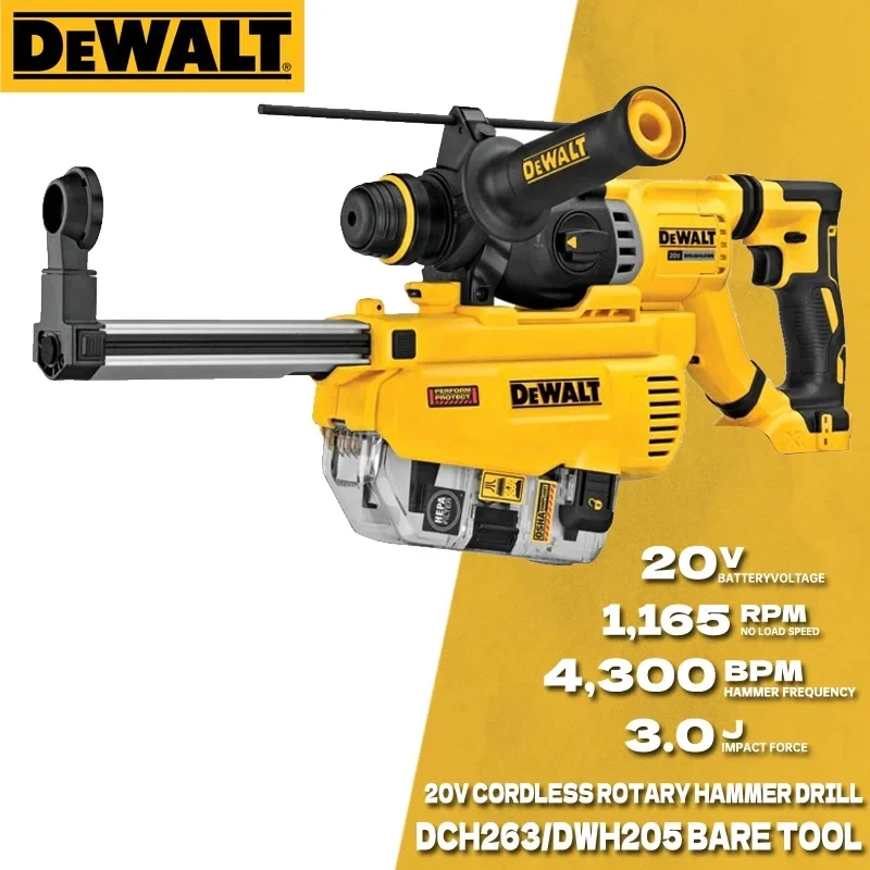 

DEWALT DCH263 DWH205DH Cordless Rotary Hammer 20V MAX Brushless Motor SDS PLUS D-Handle Electric Demolition Hammer Impact Drill