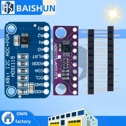 16-bitars ADC-modul (ADS1115/ADS1015): I2C 4-kanals programmerbar förstärkare för Arduino och Raspberry Pi kompatibel 10 best sales Arduino hydraulcylinder - №4