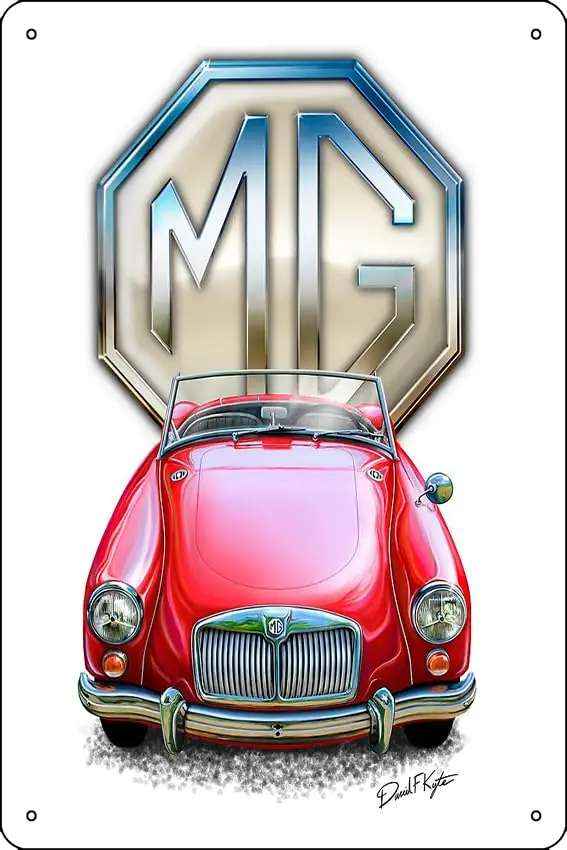 

MGA Sportscar Print Poster Metal Tin Sign 12 X 8 Inch Funny Man Cave Home Office Bar Decor