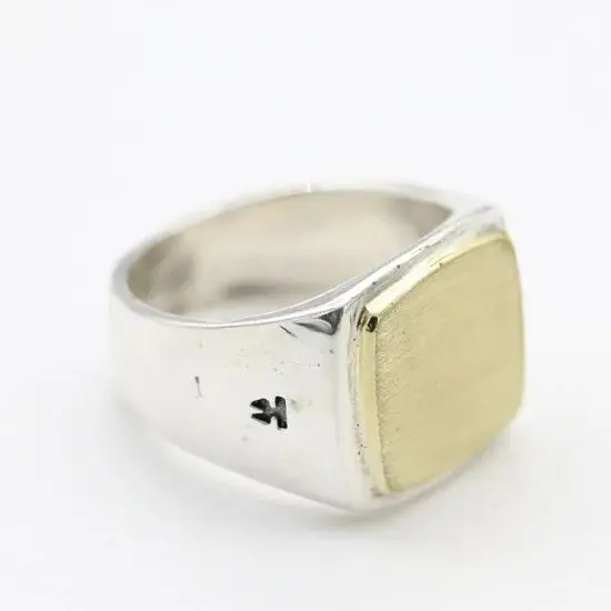 S925 Sterling Silver Ring Vintage Wide Plate Wide Face European and American Square Style Trendy Jewelry Personalized