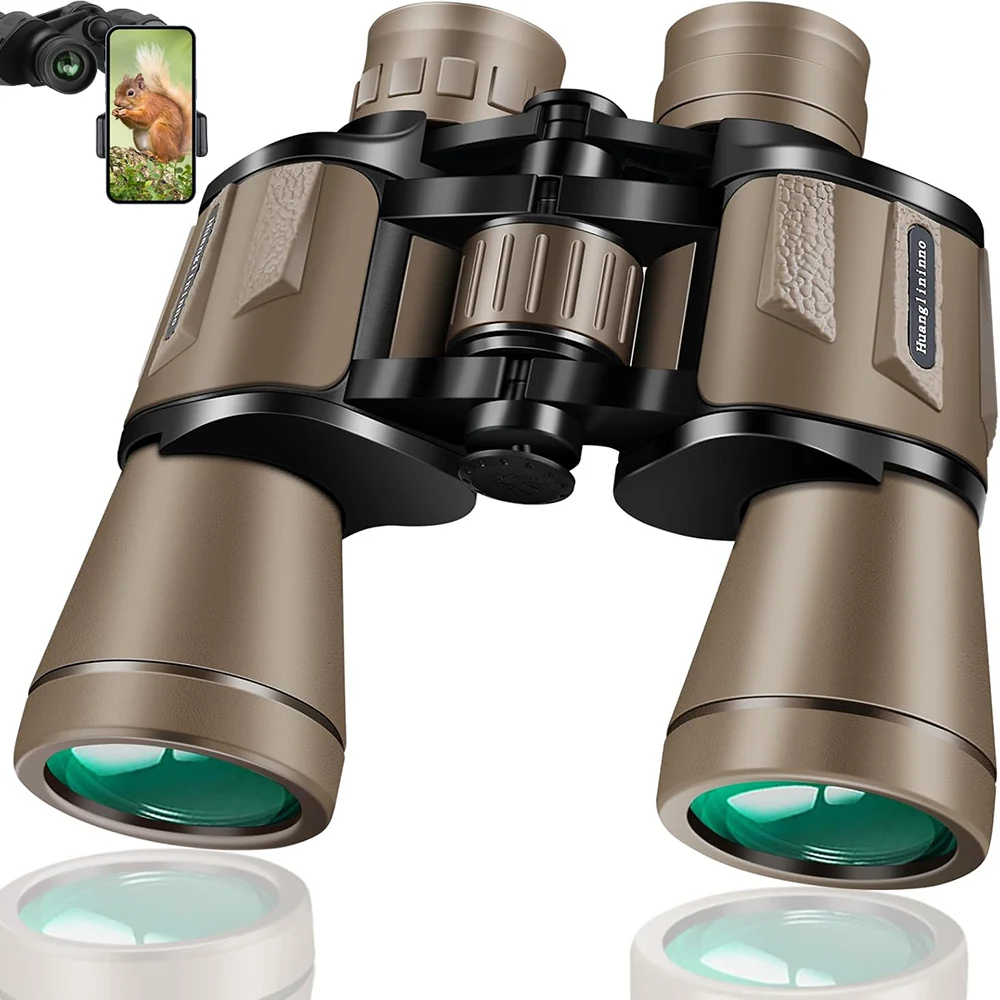 20x50 High Power Binoculars for Adults with Smartphone Adapter HD Professional Compact Binocular for Bird Watching Hiking Travel
