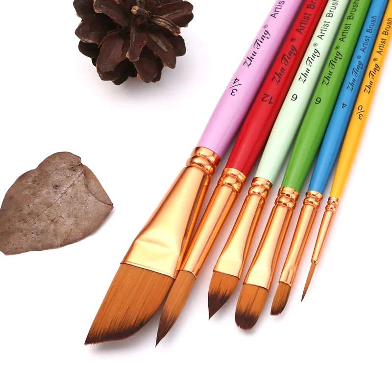 6pcs Professional Artist Painting Brush Set, Multi-functional Watercolor Oil Paint Artists Acrylic Painting Brushes Pen