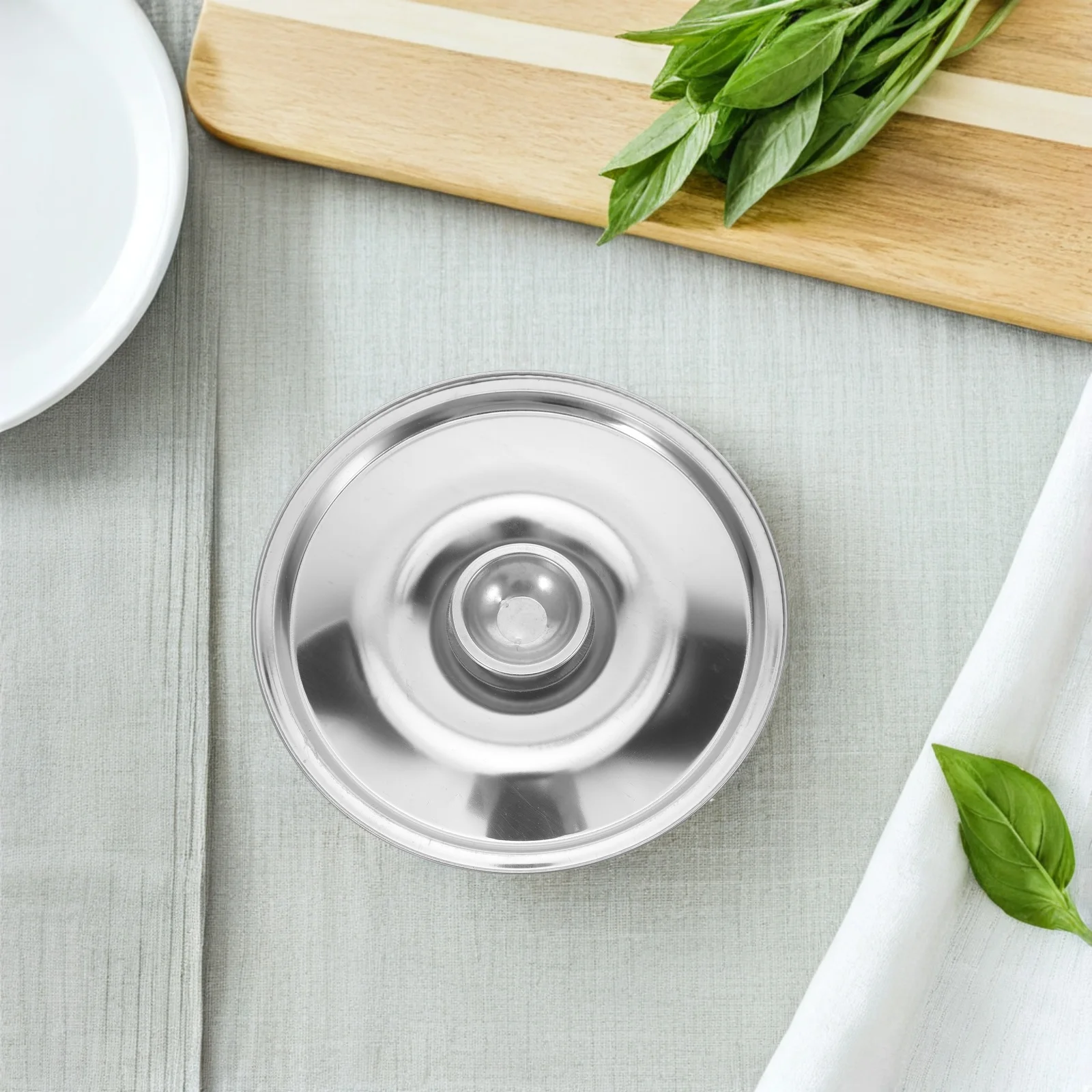 

Stainless Steel Seasoning Pot Cover Cylinder Lid 14cm Explosion Proof Moisture Resistant Kitchen Gadget Pot