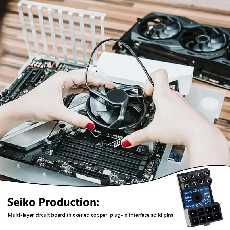 8 Pin Connector Stable 8 Pin Female To 8 Pin Male Steering Connectors Graphics Video Card Connector Extension Adapter Angled