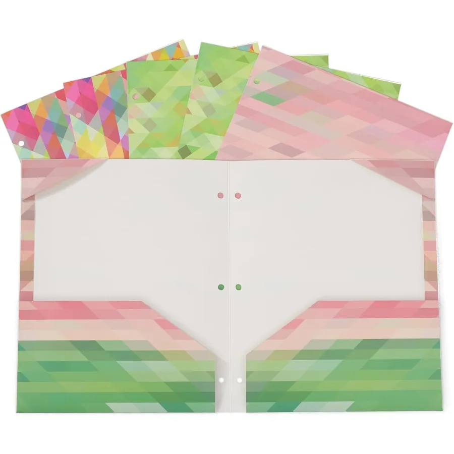 

6 Pack 2 Pot Folder Letter Size Decorative Binder Folders with Pots 3 Hole Puh Folder Paper Cute Project Folders Two Pot 3 Ring