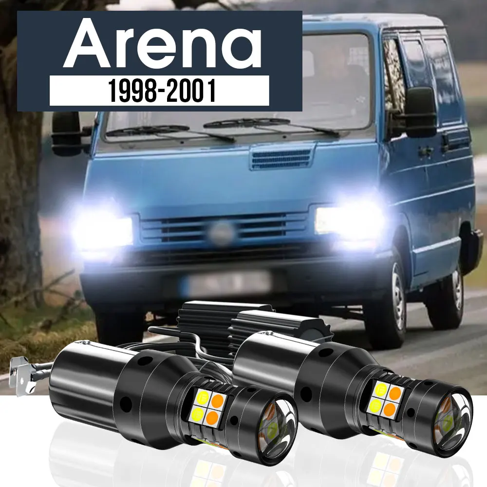 

2pcs LED Dual Mode Turn Signal+Daytime Running Light Blub DRL Canbus Accessories For Opel Arena 1998-2001 1999 2000