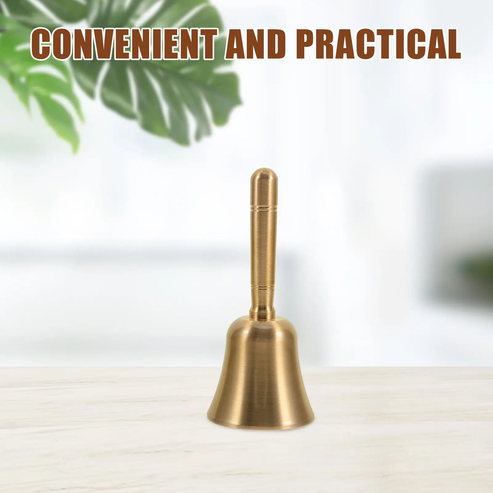 Brass Christmas Handbell Polished Surface Loud Ringing Bell Compact Size for Holiday Decoration Christmas Prop Carols School