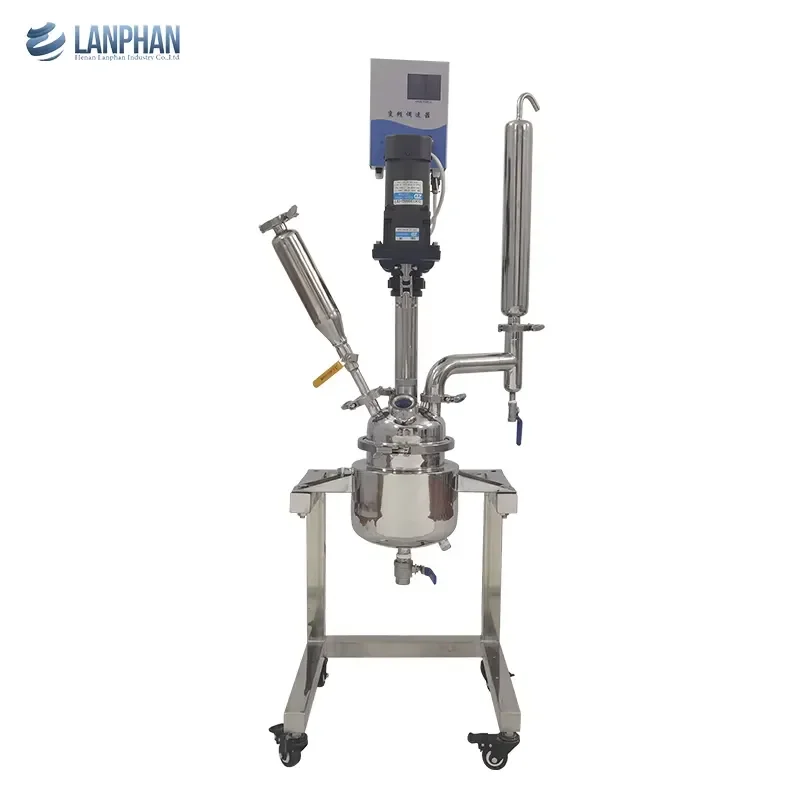 1L 2L 3L 5L Digital Display Chemical Lab Jacketed Stainless Steel Reactor Vessel 220V