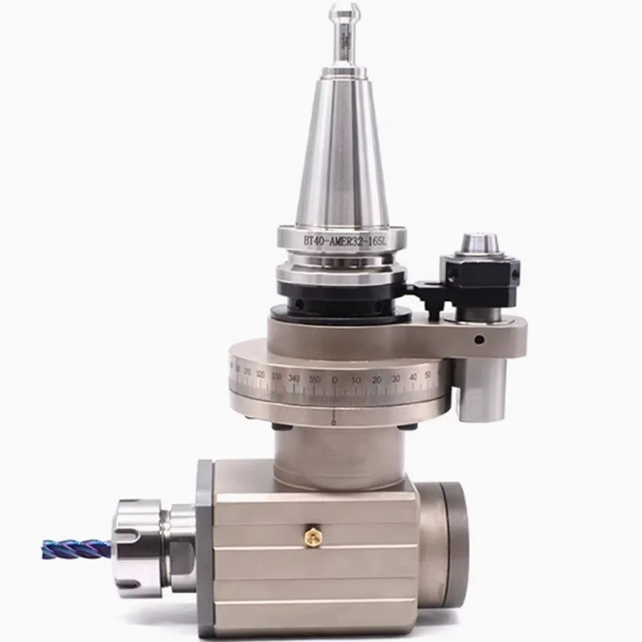 التصنيع باستخدام الحاسب الآلي مركز الجانب طحن رئيس BT40 BT50-ER25 ER32 ER40 الجانب طحن زاوية رئيس مزدوج الرأس غلاف فولاذي