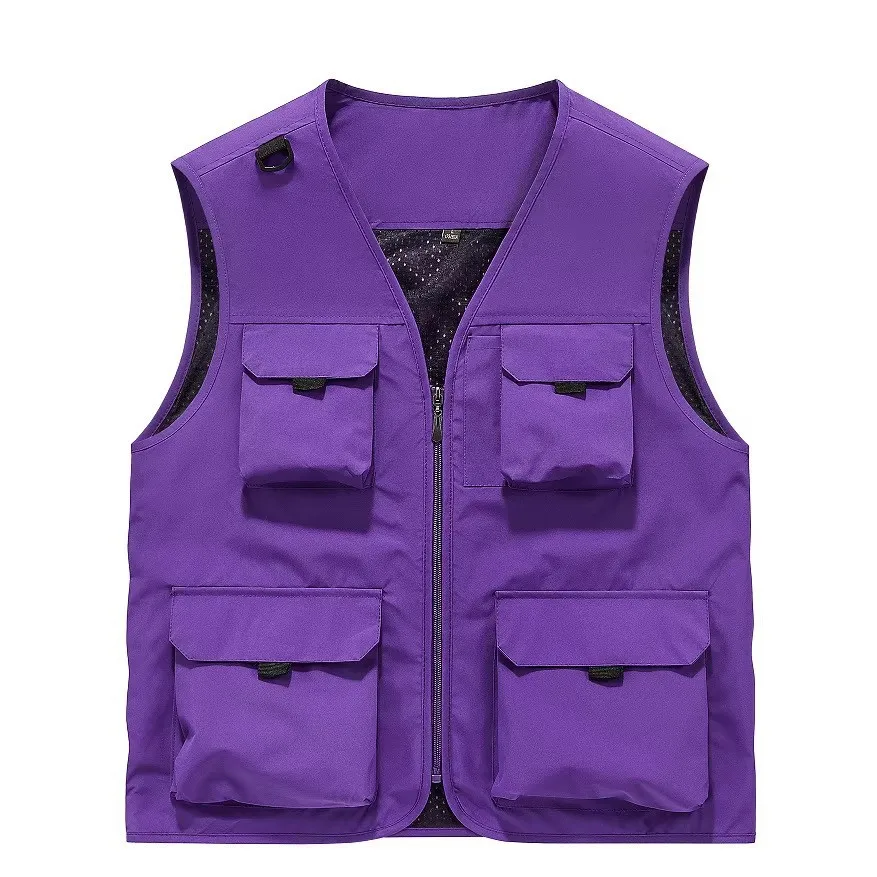 New Summer Men Outdoor Advertising Clothing Vests Coats Mesh Sleeveless Jackets Men Thin Breathable Quick-drying Waistcoats 6XL